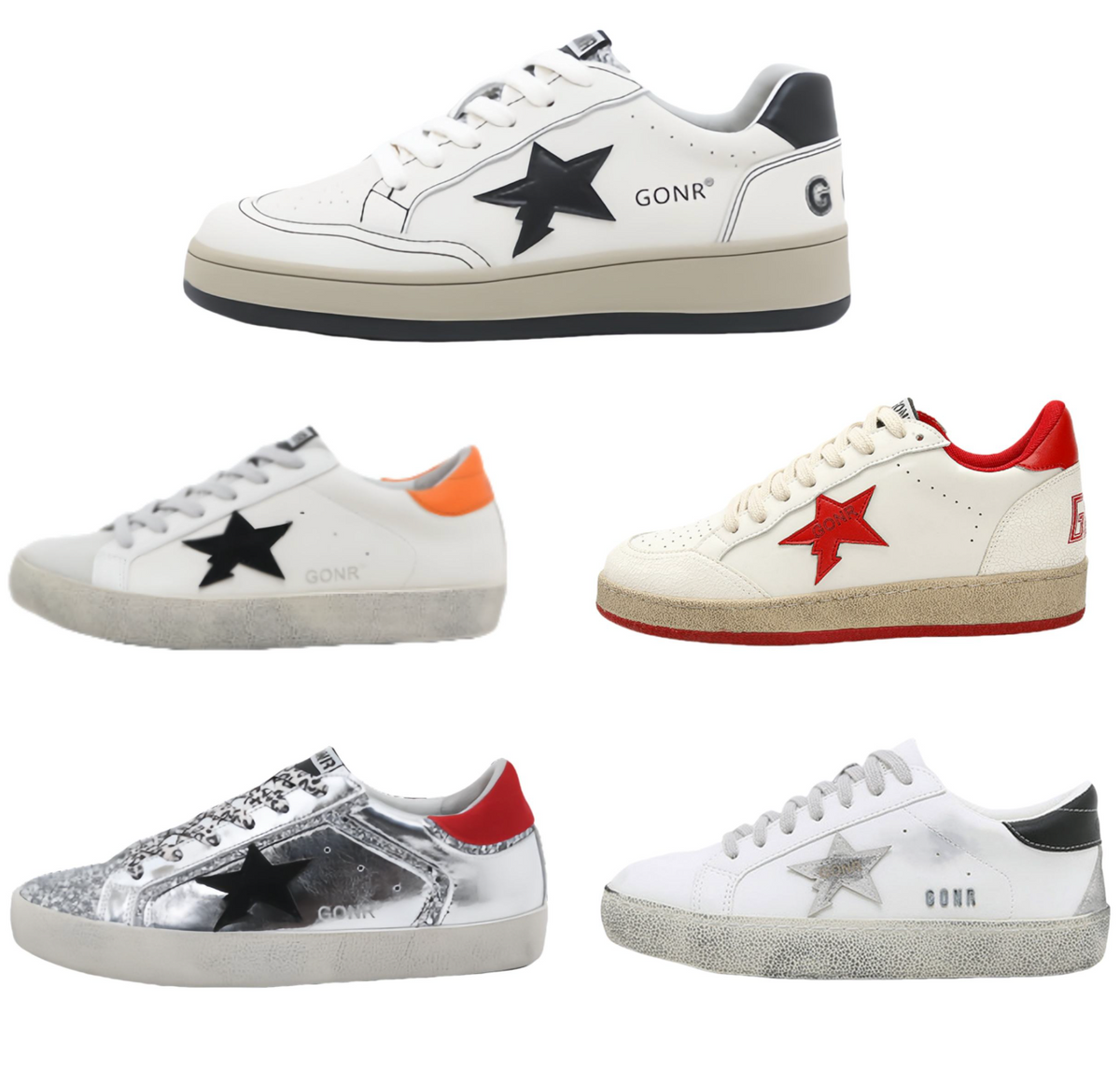 Unisex Vintage Distressed Star Sneakers – Retro Luxury Streetwear Style